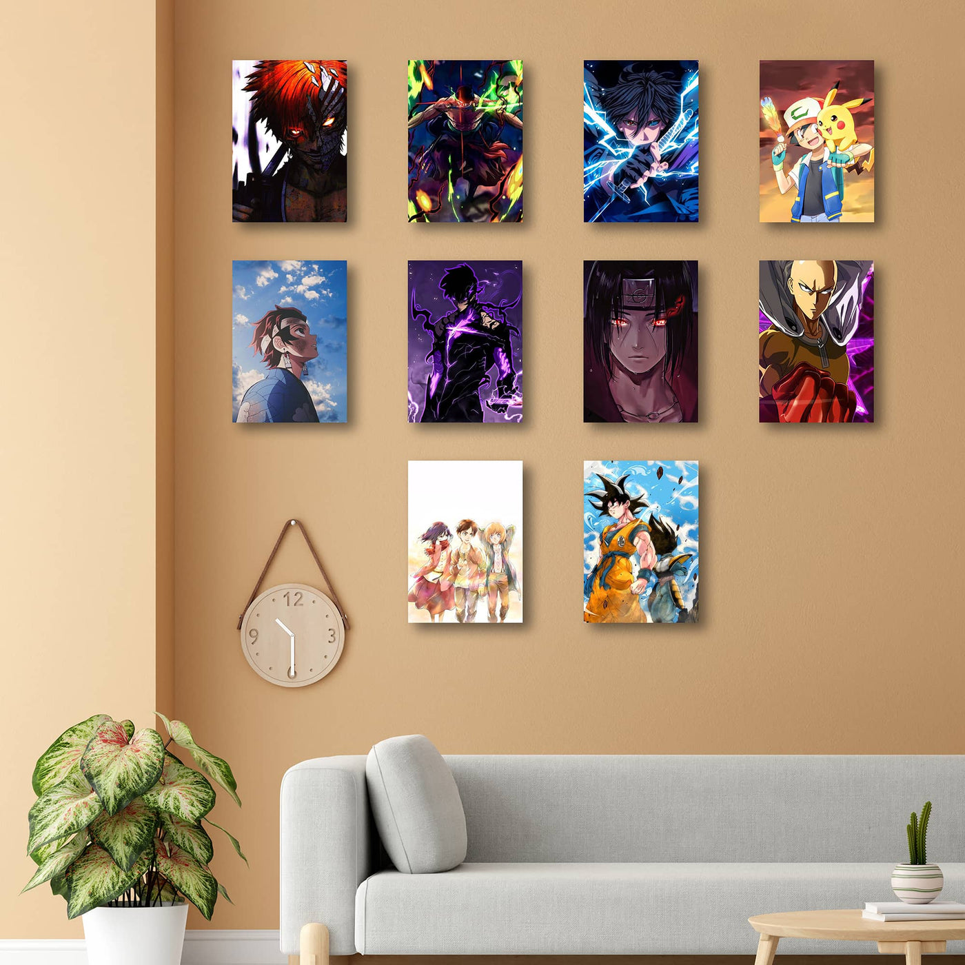 Set of 10 Iconic Anime Wall Posters – Perfect for Home Décor