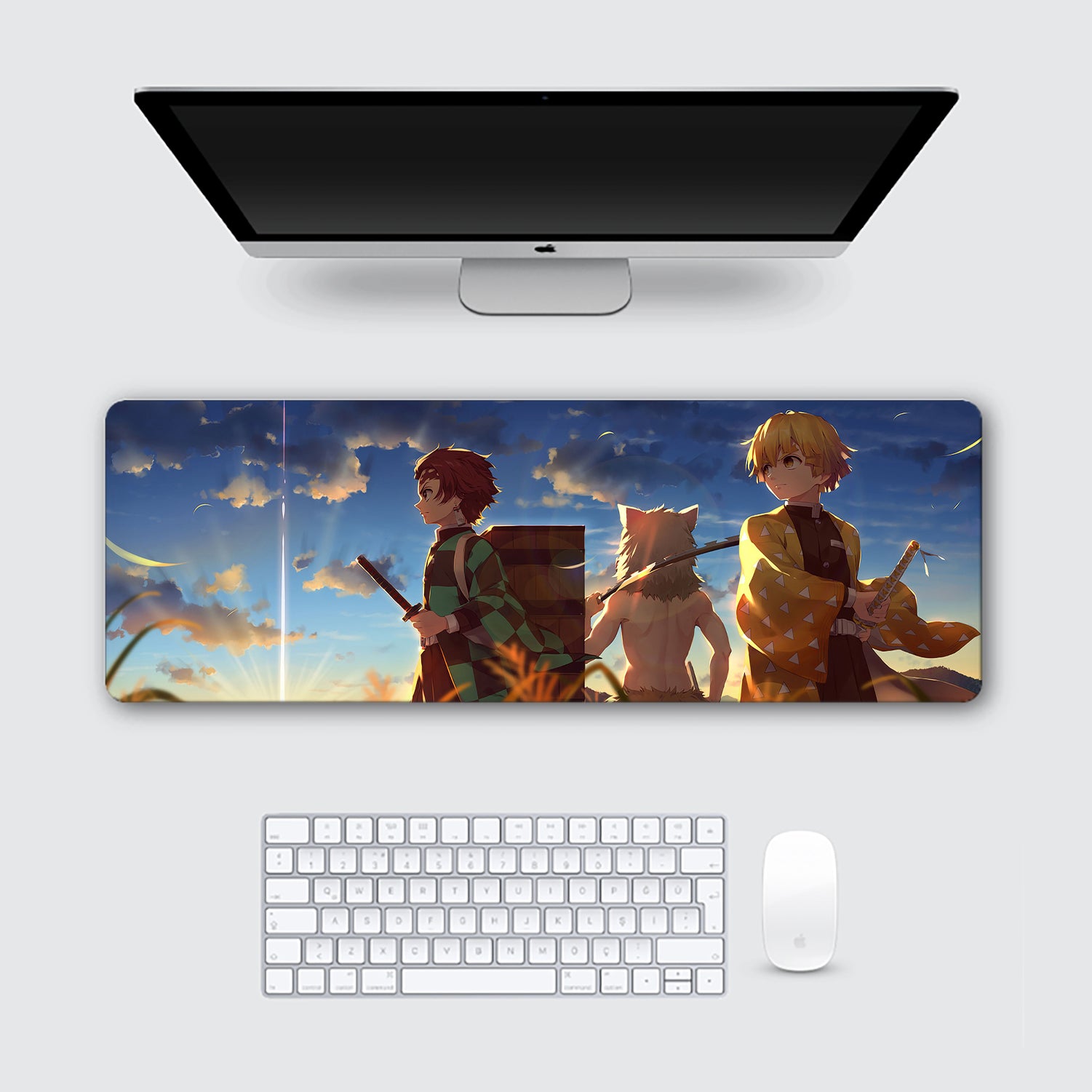 Tanjiro Zenitsu and Inosuke - Demon Slayer Trio Desk Mat