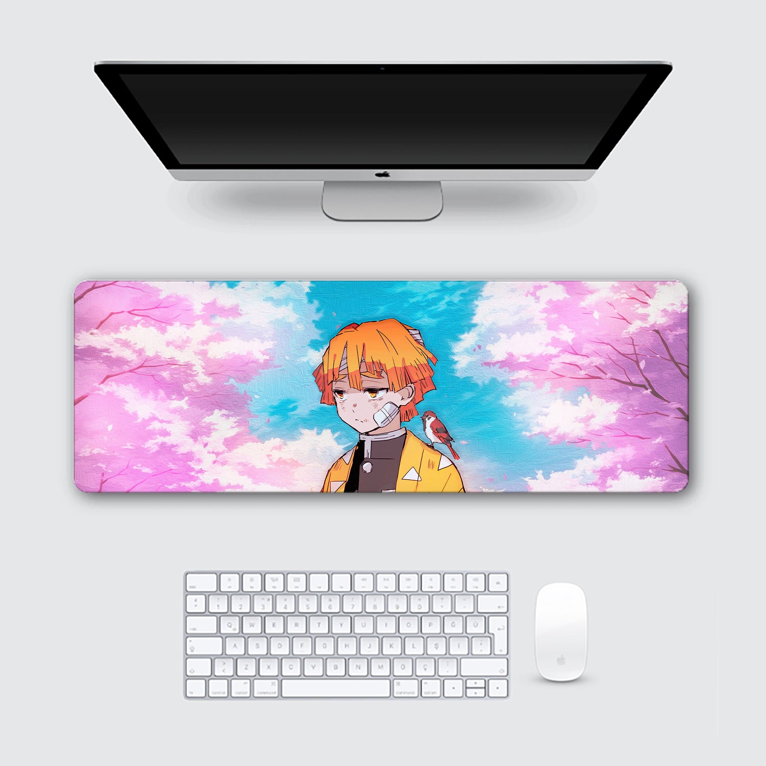 Zenitsu Sakura blossom  Demon Slayer Desk Mat