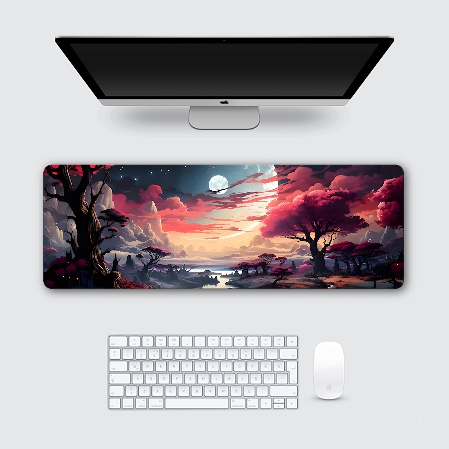 Aesthetic Anime Red Village Desk Mat