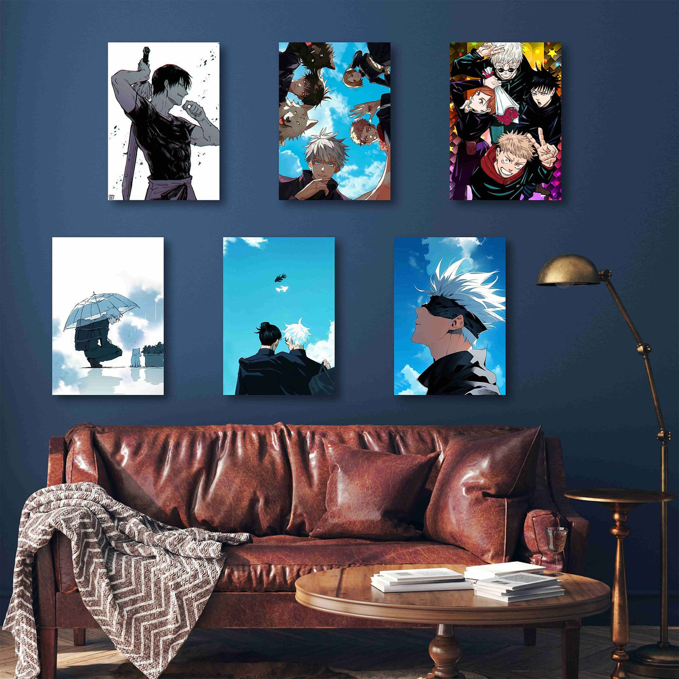 Frameless poster set from the anime Jujutsu Kaisen, featuring iconic characters in striking artwork. These Jujutsu Kaisen posters include Satoru Gojo, Yuji Itadori, Megumi Fushiguro, Nobara Kugisaki, and Toji Fushiguro, showcasing their dynamic presence. Perfect for fans of Jujutsu Kaisen, these posters capture memorable moments and vibrant visuals from the anime. Add these Jujutsu Kaisen posters to your collection for a stunning display of your favorite anime