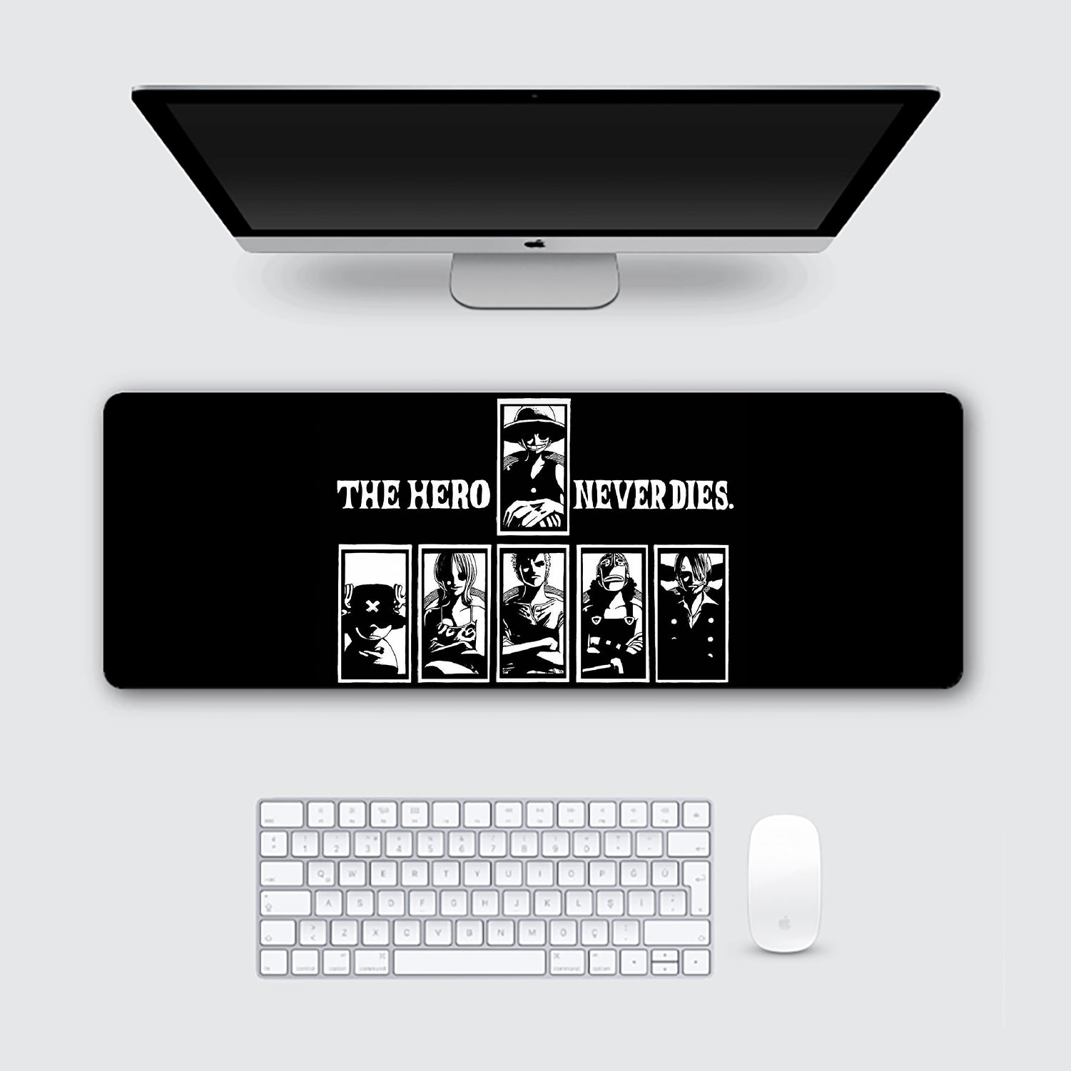 The Hero Never Dies From One Piece Desk Mat