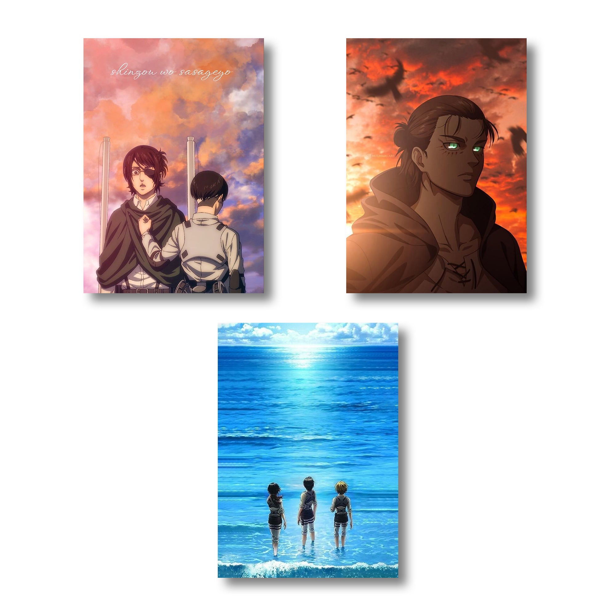 Attack On Titan Characters A4 Wall posters Set of 6 posters