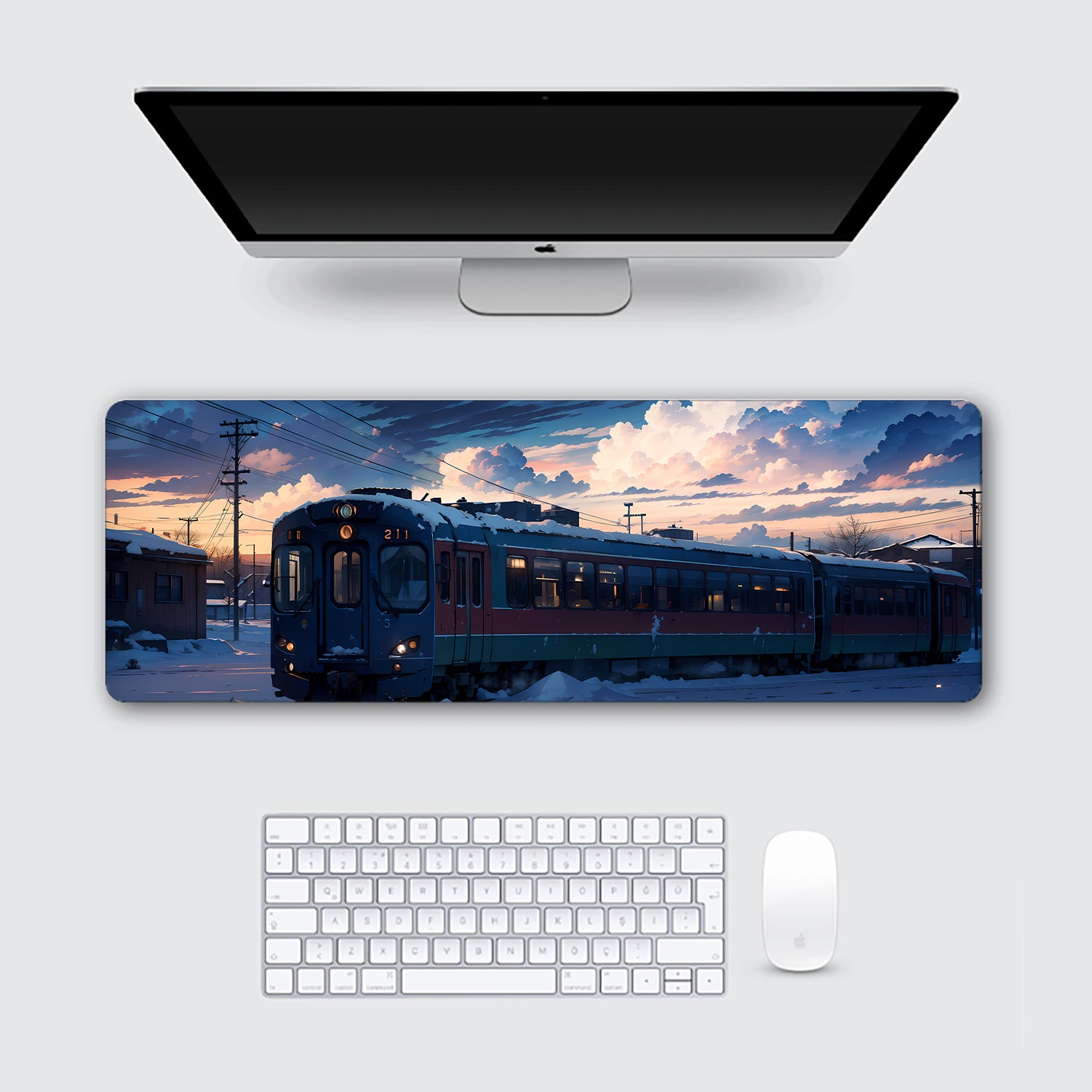 Aesthetic Anime Train Desk Mat